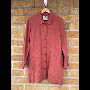 Flax burnt orange linen dress small